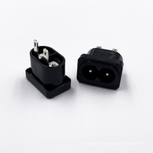 JEC JR-201SEC(S) C8 2.5A 250V Dielectric Withstand Voltage 2 PIN electric socket ac power plugs